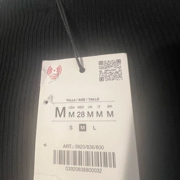 ZARA Women’s Black Knit Belted Dress, M NWT - Picture 15 of 15